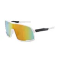 Gafas de sol deportivas para ciclismo al aire libre con lentes reflectantes de color, montura. - Montura Blanca Espejo Verde