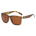 Gafas de sol cuadradas carey para hombres y mujeres proteccion UV elegante y conducir - Estilo de marco cuadrado (T1868) / C4 Marco de carey Lente marrón
