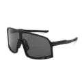 Herren Damen Sport Sonnenbrille Fahrrad Winddichte Brille Angeln Fahren Schwarz UV Schutz - Matt Schwarz Rahmen Schwarz Graue Gläser