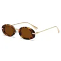 Ovale Vintage Sonnenbrille mit schickem Schildpatt-Rahmen und goldenen Metallbügeln. - C4 Schildpatt Braun