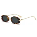 Retro ovale Sonnenbrille mit Schildpatt Rahmen und goldenen Metallbügeln für den Sommer. - C9 Schildpatt Grau