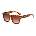 Lunettes de soleil carrées tendance écaille de tortue avec verres dégradés marron. - Monture Écaille Verre Thé Dégradé