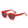 Κόκκινα τετράγωνα γυαλιά ηλίου για άνδρες και γυναίκες, παραλλαγή πάρτι χιπ χοπ. - C8 Κόκκινο Πλαίσιο/Μαύρο Γκρι Φακός