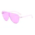 Rosafarbene Schild-Sonnenbrille mit einteiligem Glas, trendiger Outdoor-Fahrradbrillen-Stil. - Lila Rahmen/Lila Gläser (SC2223)