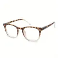 Schildpatt Blaulichtfilter Brille für Damen, stilvoller Leo-Print Rahmen mit Nieten. - Blaufilter +100 / Leopard Transparent