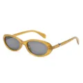 Gafas de sol ovaladas retro para mujer montura transparente amarilla lentes grises. - C2 Montura té transparente con lentes grises