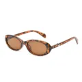 Occhiali da Sole Ovali Tartarugati per Donna Lenti Marroni Moda Chic Eleganti - C5 Montatura Tartarugata Lenti Marroni