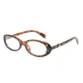Occhiali ovali tartarugati vintage da donna, classici accessori di moda retrò. - C8 montatura tartarugata con lenti bianche