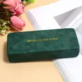 Minimalistische grüne Samt Sonnenbrille Aufbewahrungsbox tragbare Schutzhülle - Waldgrün