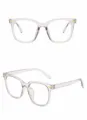 Gafas graduadas gris transparente anti luz azul, montura cuadrada elegante para uso diario y estilo. - Montura Gris Transparente (Con Estuche y Paño)