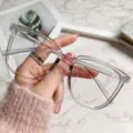 Transparente Brillenfassung Damen Herren Blaulichtfilter Brille grosse Trend Oversize Brille - Nur Rahmen / Transparentes Grau