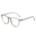 Retro transparente graue optische Brillenfassung mit Nieten fur Damen und Herren Alltag. - Leeres Brillengestell (ohne Gläser) / Transparentes Grau