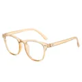 Retro bernsteinfarbene transparente Brille, leichtes klassisches Design für den Alltag. - Leeres Brillengestell (ohne Gläser) / Transparentes Tee