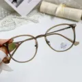 Blauwe lichtfilter bril dames, stijlvolle thee-kleurige grote montuur optische bril. - Koffie Melk Montuur (Zonder Sterkte Anti-Blauw Licht)