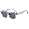 Transparente graue Sonnenbrille mit quadratischem Rahmen für Damen und Herren im Trend. - Metallscharnier-Stil / Durchscheinender grauer Rahmen Graues Glas