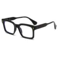 Fashionable black square frame glasses with unique gold dagger accents for stylish daily wear. - Regular / Black Marble Blue Light Blocking