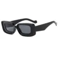 Chunky vierkante zonnebril voor dames, trendy dik montuur oversized stijlvolle zonnebril. - Metalen Scharnier / Glanzend Zwart Grijs