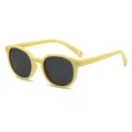 Kids polarized sunglasses cute yellow round frame silicone UV protection sun glasses - C4 Yellow Frame Yellow Legs