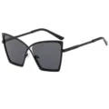 Gafas de sol geometricas grandes para mujer, elegante montura negra con lentes oscuras. - C4 Marco Negro Lentes Grises