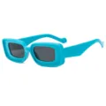 Blauwe dikke zonnebril met concaaf montuur voor dames, modieuze runway zonnebril accessoire - Metalen Scharnier / C2 Lichtblauw Grijs
