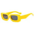 Gafas de sol de moda con montura cóncava gruesa amarilla para mujer estilo elegante chic - Bisagra de Metal / C5 Amarillo Gris