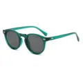 Retro ronde groene zonnebril voor heren en dames, kleine vintage polariserende bril. - C5 Groen Frame Zwart Grijs Lens