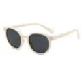 Kids Polarized Sunglasses Cute Silicone Round Frame UV Protection Beige Kids Eyewear - C5 White Frame White Legs