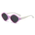 Kinder Silikon Sonnenbrille UV Schutz süße rosa Diamant Fassung Sommer Strand Brille - Violetter Rahmen