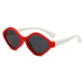 Kinder Sonnenbrille rot weiß Gestell süß UV Schutz Baby Brille Sommer Strand Mode Accessoires - Roter Rahmen