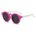 Gafas de sol infantiles redondas polarizadas rosa blanco montura para bebe gafas moda - Marco Morado Patas Blancas
