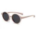 Cute pink round baby sunglasses for toddlers, UV protection polarized kids eyewear, summer travel. - C6 Gray Pink