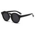 Gafas de sol polarizadas redondas vintage para niños, estilo retro negro elegante. - Marco Negro Brillante Patas