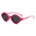 Kinder Silikon UV-Schutz Sonnenbrille, modische Diamant-Rahmen Kinder Sonnenbrille in Rosa. - Pink Roter Rahmen