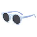 Niños retro montura redonda gafas de sol azul claro bonitas bebé polarizadas gafas de sol - Marco Azul Claro Patas Azules
