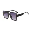 Gafas de sol cuadradas grandes para mujer, lentes degradadas de moda, proteccion UV. - Montura Negra Lente Gris Degradado
