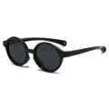 Baby toddler polarized sunglasses cute black round frame UV protection eyewear item - C8 Bright Black
