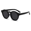 Gafas de sol redondas retro para ninos negras polarizadas elegantes ninos y ninas - Marco Negro Mate Patas