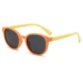 Kids polarized sunglasses cute round frame colorful sun shades UV protection outdoor eyewear - C10 Orange Frame Yellow Legs