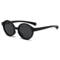 Kids polarized sunglasses black round frame UV protection baby eyewear 0-3 years old summer - C9 Matte Black