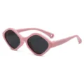 Rosa Kinder Sonnenbrille aus Silikon für Jungen und Mädchen, modischer Diamant-Rahmen. - Rosa Rahmen