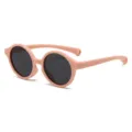 Toddler sunglasses pink round frame UV protection polarized baby glasses 0-3 years old summer - C11 Champagne