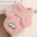 Chaleco rosa de pelo sintetico para mascotas, ropa para gatos y perros con tierno perrito bordado. - XS(Pecho 30cm 0,5-1,5kg) / Chaleco Con Capucha Rosa