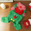 Christmas pet dog cat four-legged clothes costume with cute red reindeer antlers design. - XS / Four-legged Outfit