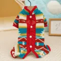 XS (Back Length 20cm, 0.5-1.5kg) / Wine Red Ethnic