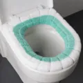 Funda de asiento de inodoro de felpa gruesa variante verde, cojín de baño suave y cálido. - Verde surtido