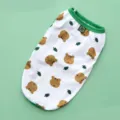Cute cartoon bear print pet vest for dogs and cats, soft breathable summer sleeveless clothing. - S / Bear Head