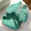 Green half-zip pet sweater for dogs and cats, cozy knit winter apparel with stylish pattern. - XS(Chest 30cm 0.5-1.5kg) / Green Ripple Half-Zip