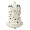 Summer cute pet dog dress breathable lace ruffle princess skirt with bows for cats and dogs - XS (Chest 30cm) / White
