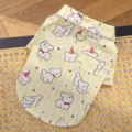 Cute striped pet dog shirt breathable puppy clothes with D-ring for small dogs apparel - XS / Shirt / Yellow Dog