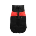 Thickened warm winter pet dog vest with zipper and double D-rings, comfortable apparel for dogs. - S (Bust 36cm) / Red & Black